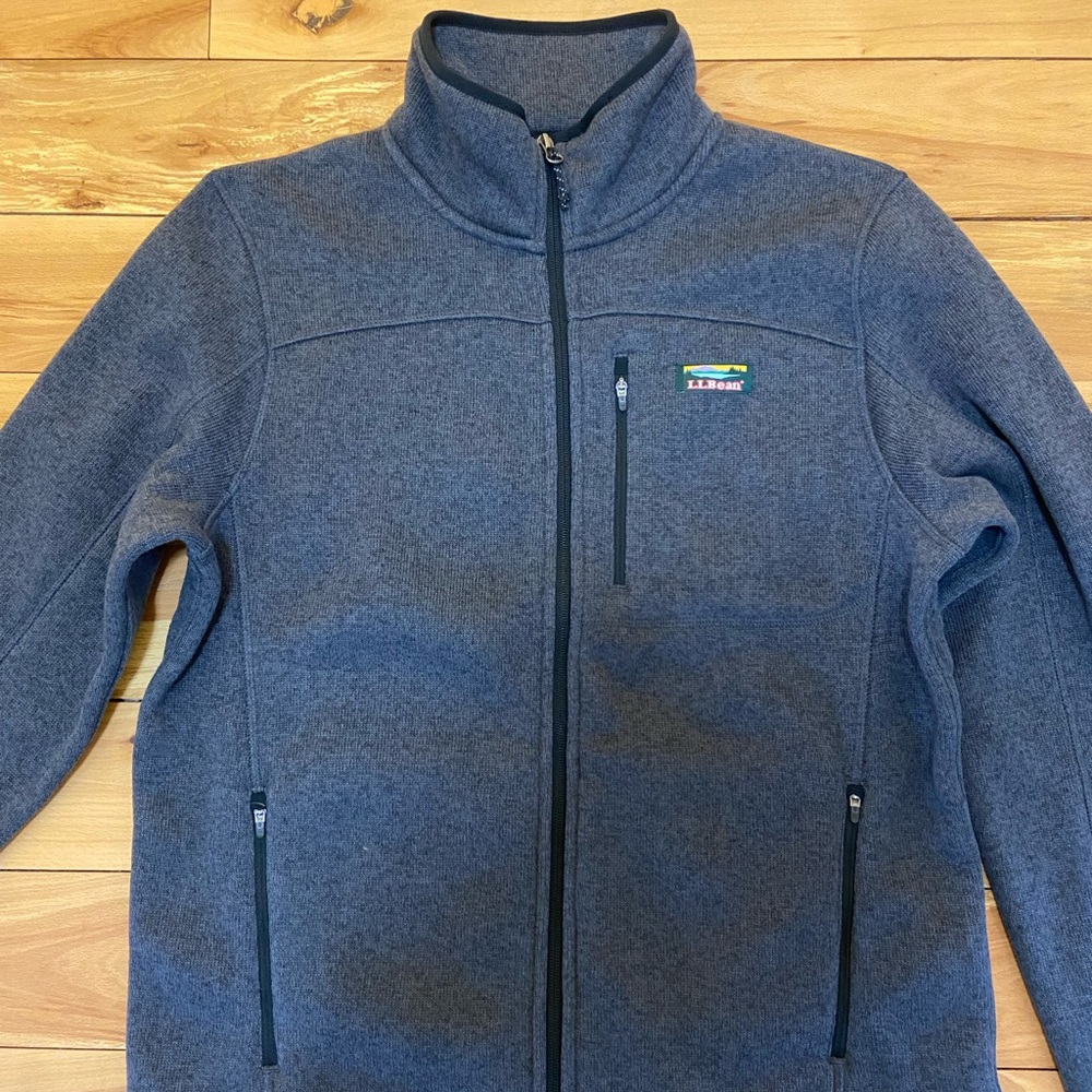 L.L.Bean Sweater Fleece Full-Zip Jacket- Men’s Medium Charcoal Grey Heather